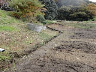 山水の排水もあふれているようです。